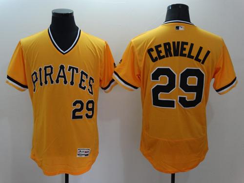 Pirates #29 Francisco Cervelli Gold Flexbase Authentic Collection Cooperstown Stitched MLB Jersey